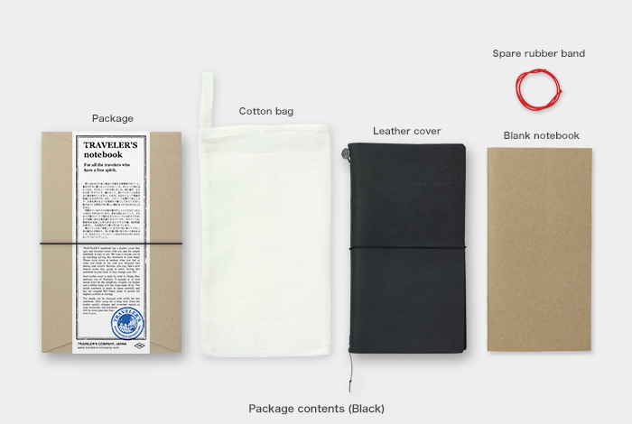 TRAVELER'S COMPANY Regular Sized Leather Notebook  Kit - Black