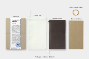 TRAVELER'S COMPANY Regular Sized Leather Notebook Kit - Brown