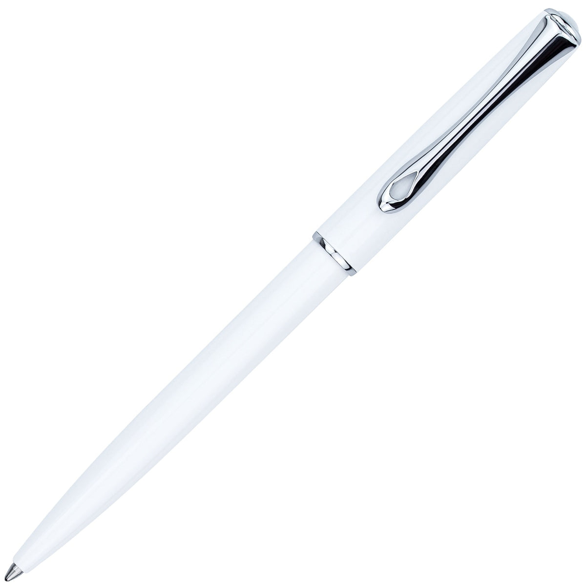 Diplomat Traveller Ballpoint - Snow White with Stainless Steel Trim