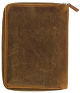Galen Leather Co. Zippered 5 Slot Pen Case - Crazy Horse Brown