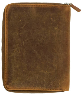 Galen Leather Co. Zippered 5 Slot Pen Case - Crazy Horse Brown