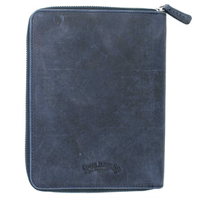 Galen Leather Co. Zippered 5 Slot Pen Case - Crazy Horse Navy Blue