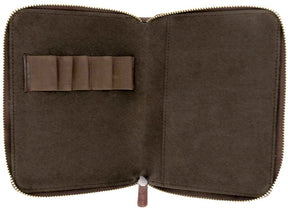 Galen Leather Co. Zippered 5 Slot Pen Case - Brown