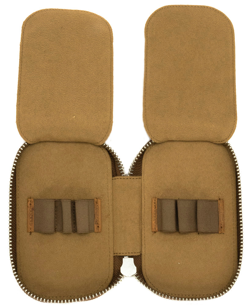 Galen Leather Co. Zippered 6 Slot Pen Case - Crazy Horse Brown