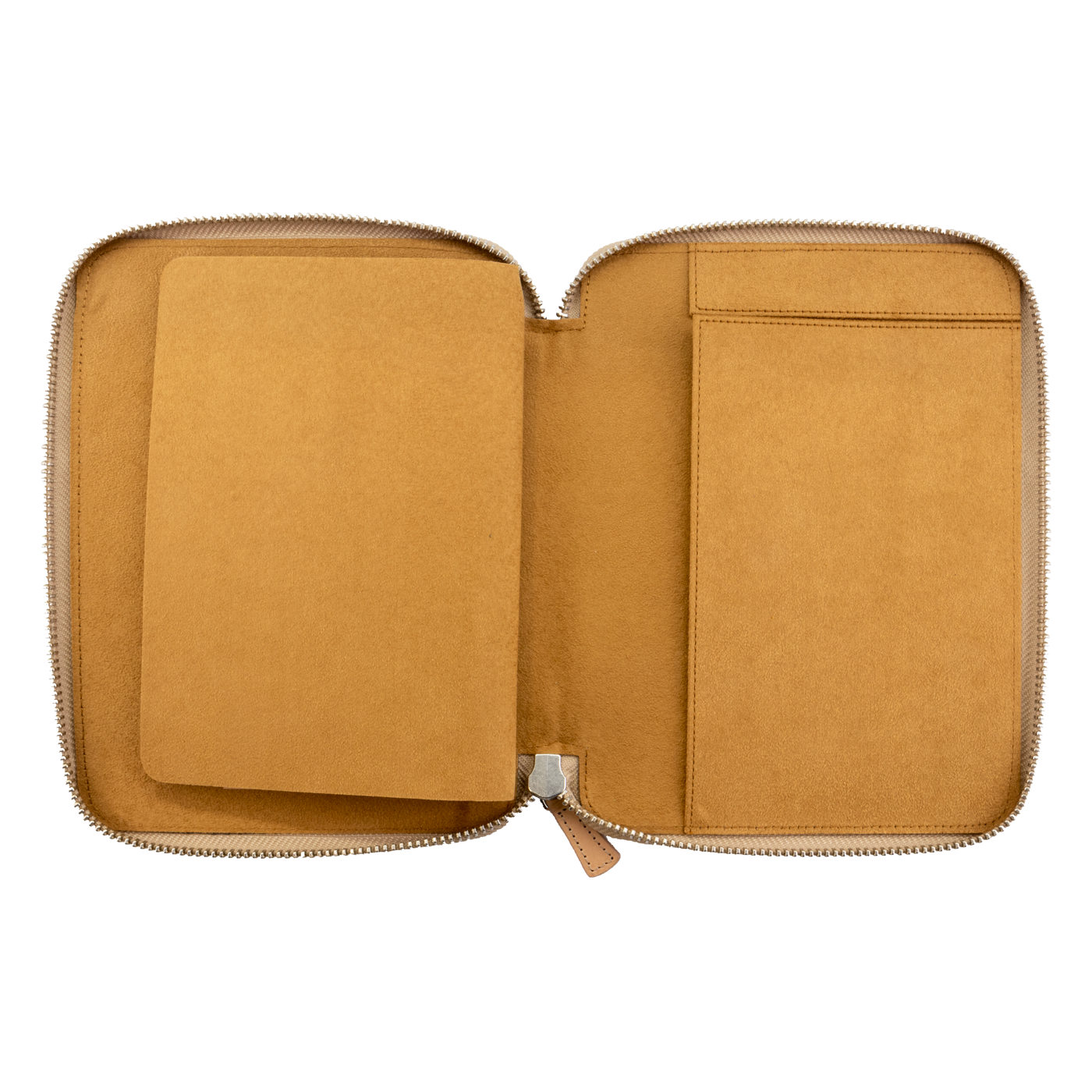 Galen Leather Co. Zippered 10 Slot Pen Case with A5 Notebook Holder - Undyed Leather