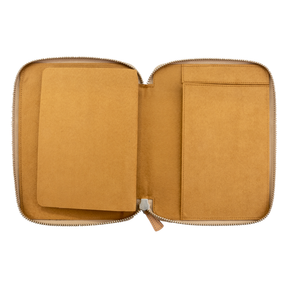 Galen Leather Co. Zippered 10 Slot Pen Case with A5 Notebook Holder - Undyed Leather