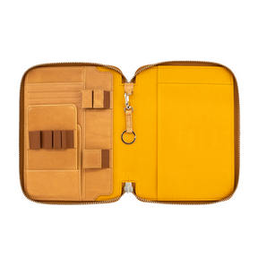 Galen Leather Co. Zippered A5 Notebook Folio - Crazy Horse Honey Ochre