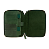 Galen Leather Co. Zippered B6 Notebook Folio - Crazy Horse Forest Green