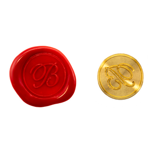 Jacques Herbin Brass Wax Seal Symbol - Scripted Old Style Alphabet