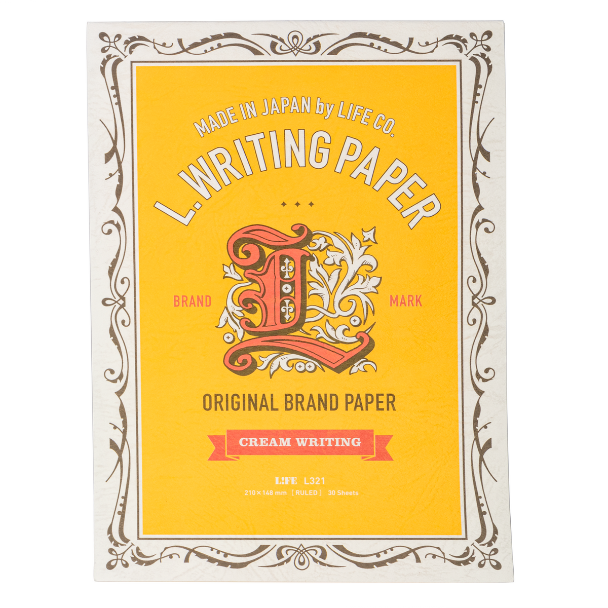 Life Stationery L. Writing Paper- A5 Yellow Cover