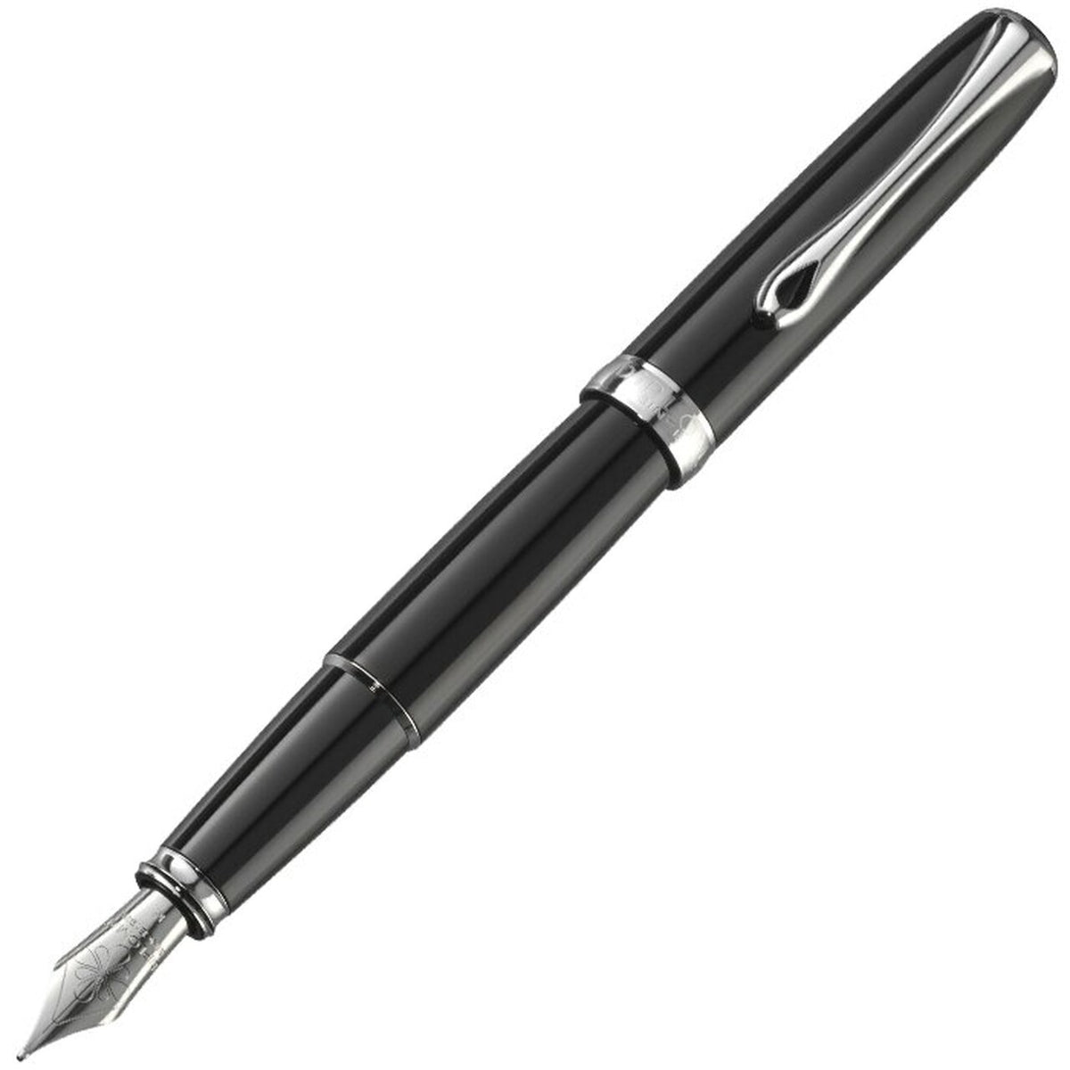 Diplomat Excellence A2 Fountain - Black with Chrome Trim