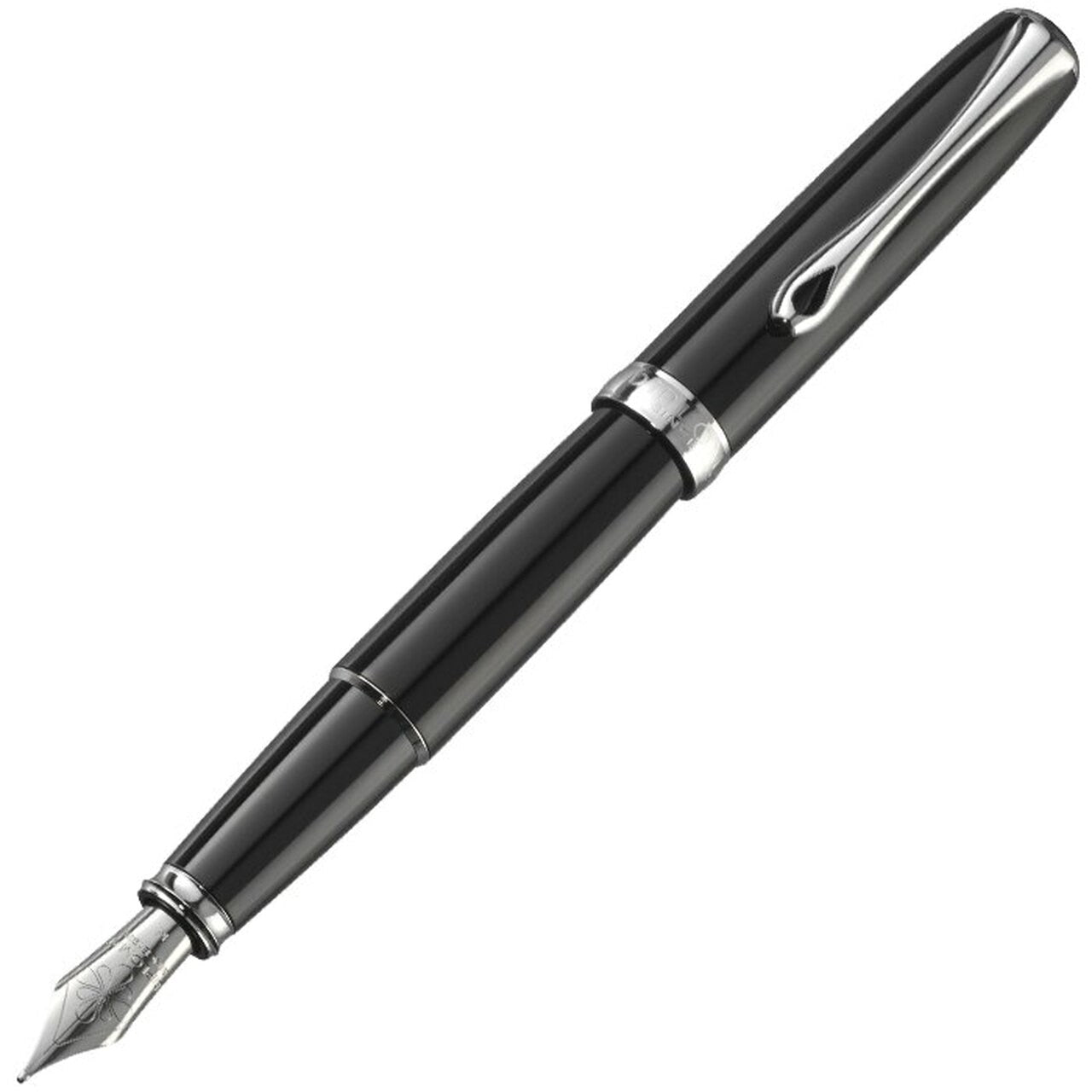Diplomat Excellence A2 Fountain - Black with Chrome Trim