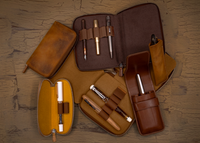 Galen Leather Co. Zippered B6 Notebook Folio - Brown