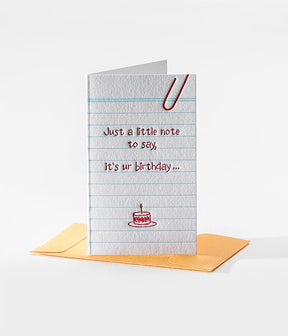 Just a little note...it's ur birthday