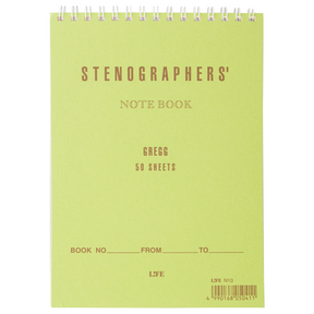 Life Stationery Stenographer's Notebook- Green Cover