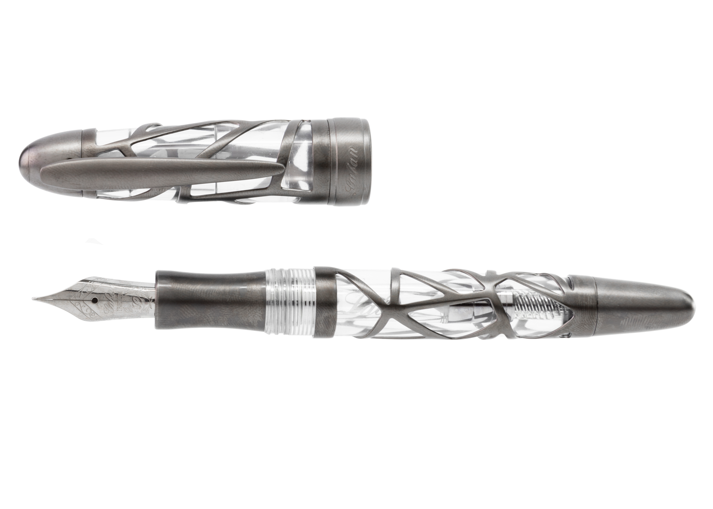 Laban Skeleton Matte Gunmetal Plated Fountain Pen