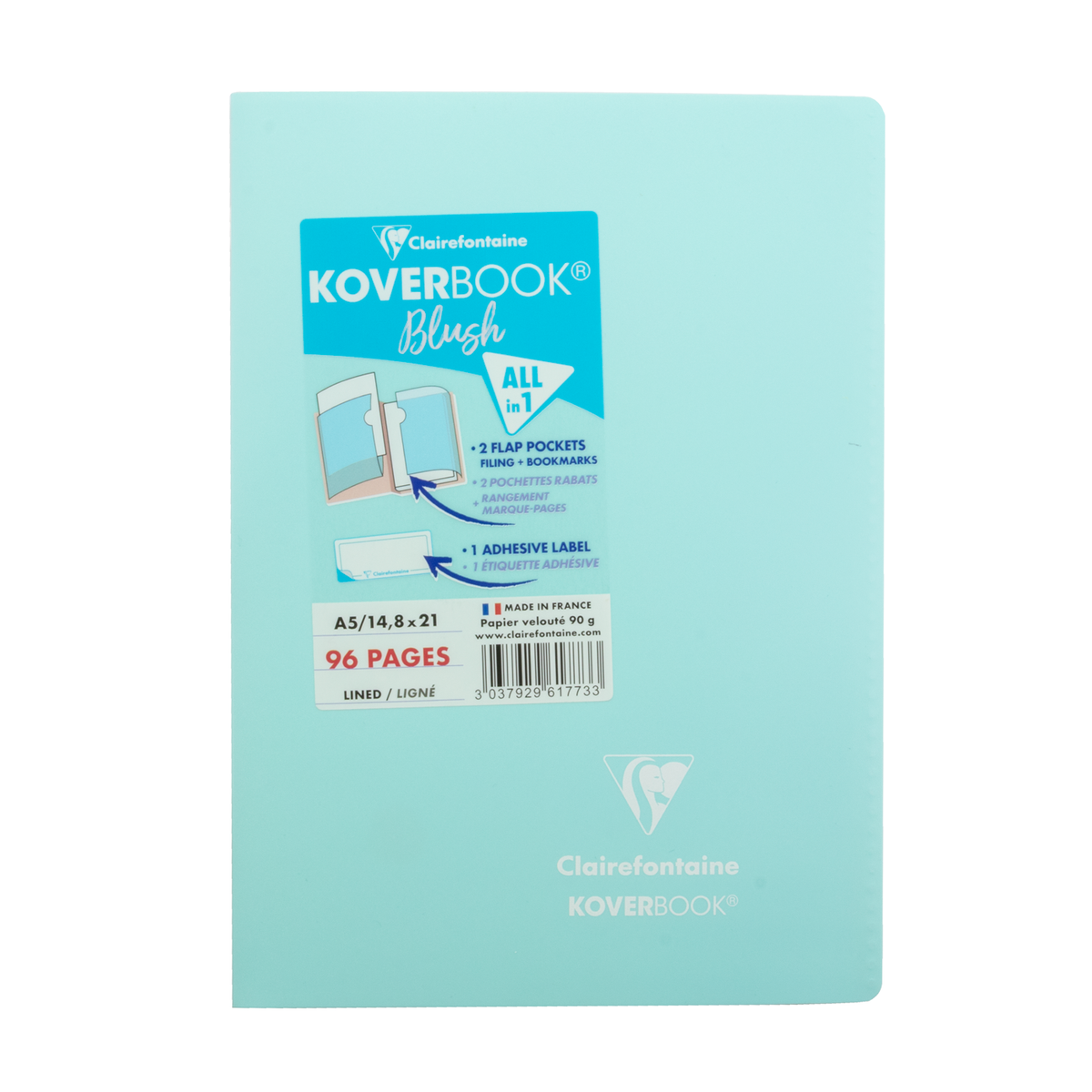 Clairefontaine Koverbook Blush Staplebound Notebook (48 Sheets) - A5 - Menthe