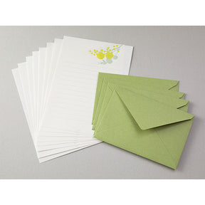 Midori Letter Set 461- Press Bouquet Yellow