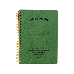 Life Stationery B6 Spiral Notebook Green