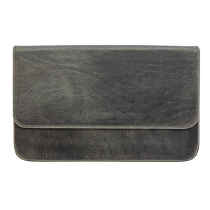 Galen Leather Co. Magnum Opus 12 Slot Magnetic Hard Pen Case - Crazy Horse Smoky Grey