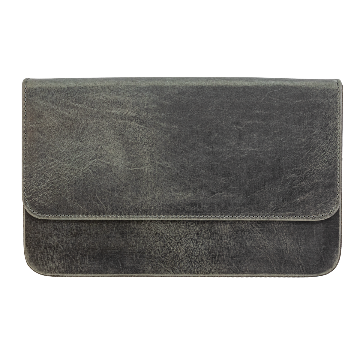 Galen Leather Co. Magnum Opus 12 Slot Magnetic Hard Pen Case - Crazy Horse Smoky Grey