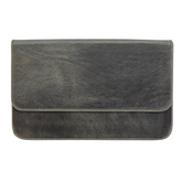 Galen Leather Co. Magnum Opus 12 Slot Magnetic Hard Pen Case - Crazy Horse Smoky Grey