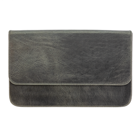 Galen Leather Co. Magnum Opus 12 Slot Magnetic Hard Pen Case - Crazy Horse Smoky Grey