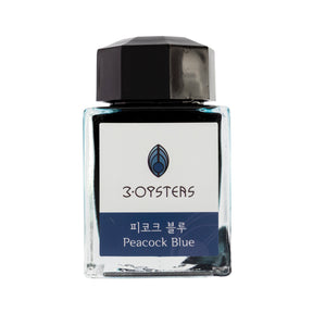 3Oysters ink, made in Seoul, South Korea. these inks are designed for fountain pens. the ink is water based using ionized water and  dye-based colors. the colors are rich and deep with low sheen and shading. These inks are for wordsmithing, hand lettering, writing, calligraphy, drawing, and art.    Not waterproof
