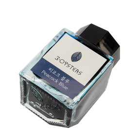 3Oysters ink, made in Seoul, South Korea. these inks are designed for fountain pens. the ink is water based using ionized water and  dye-based colors. the colors are rich and deep with low sheen and shading. These inks are for wordsmithing, hand lettering, writing, calligraphy, drawing, and art.    Not waterproof