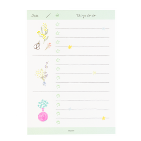 Midori Memo Pad - To Do List - Dried Flowers