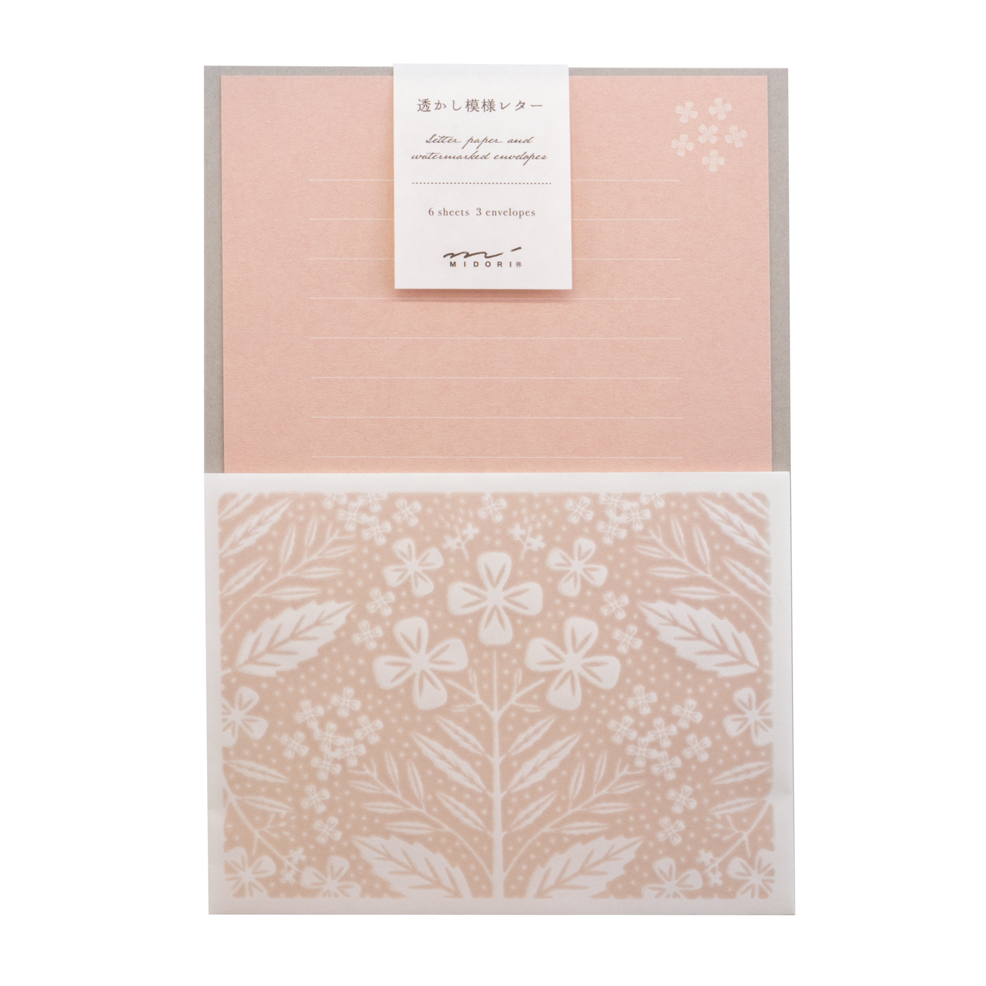 Midori Letter Set - Watermark Flower Pink 499