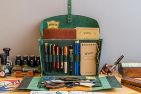 Galen Leather Co. Writer's Medic Bag - Crazy Horse Forest Green