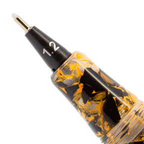 Yookers Front Section for Gaia Fiber Pen Orange/Black Marble Resin